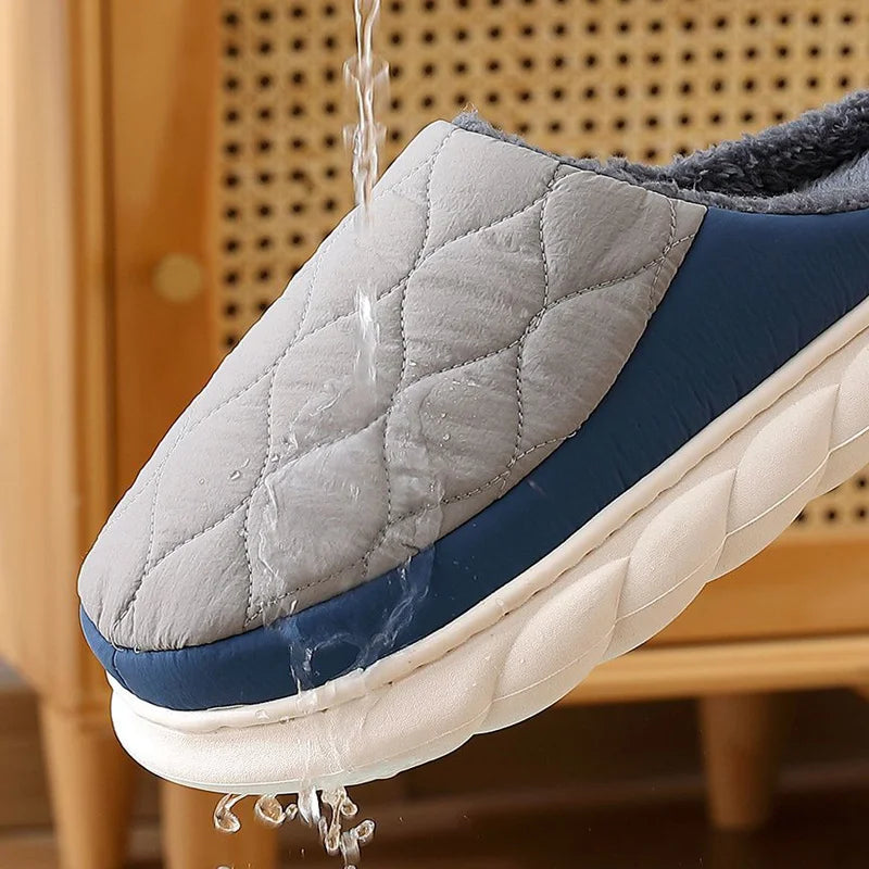 Men's Winter Waterproof Slippers | Cozy Indoor Home Shoes