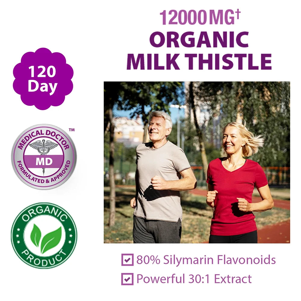 Organic Milk Thistle Liver Cleanse Supplement | 120 Capsules