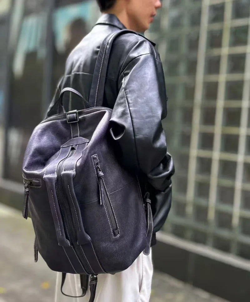 Retro Multi-Functional Vintage Backpack | Large Capacity Leather Bag