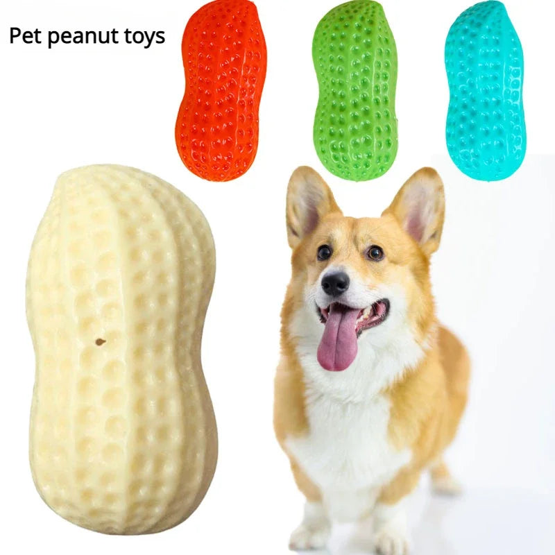 Interactive Dog Chewing Toy | Peanut Shaped Squeaker for Teeth Care