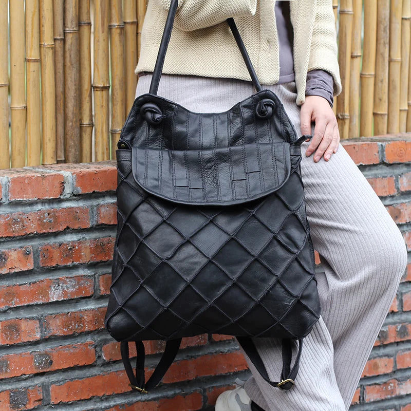 Multifunctional Leather Backpack for Women | Large Capacity Travel Bag