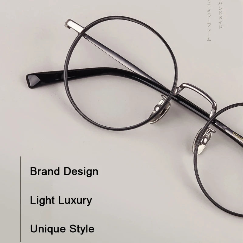 Ultra-Light Retro Round Eyeglasses | Stylish Titanium Frames