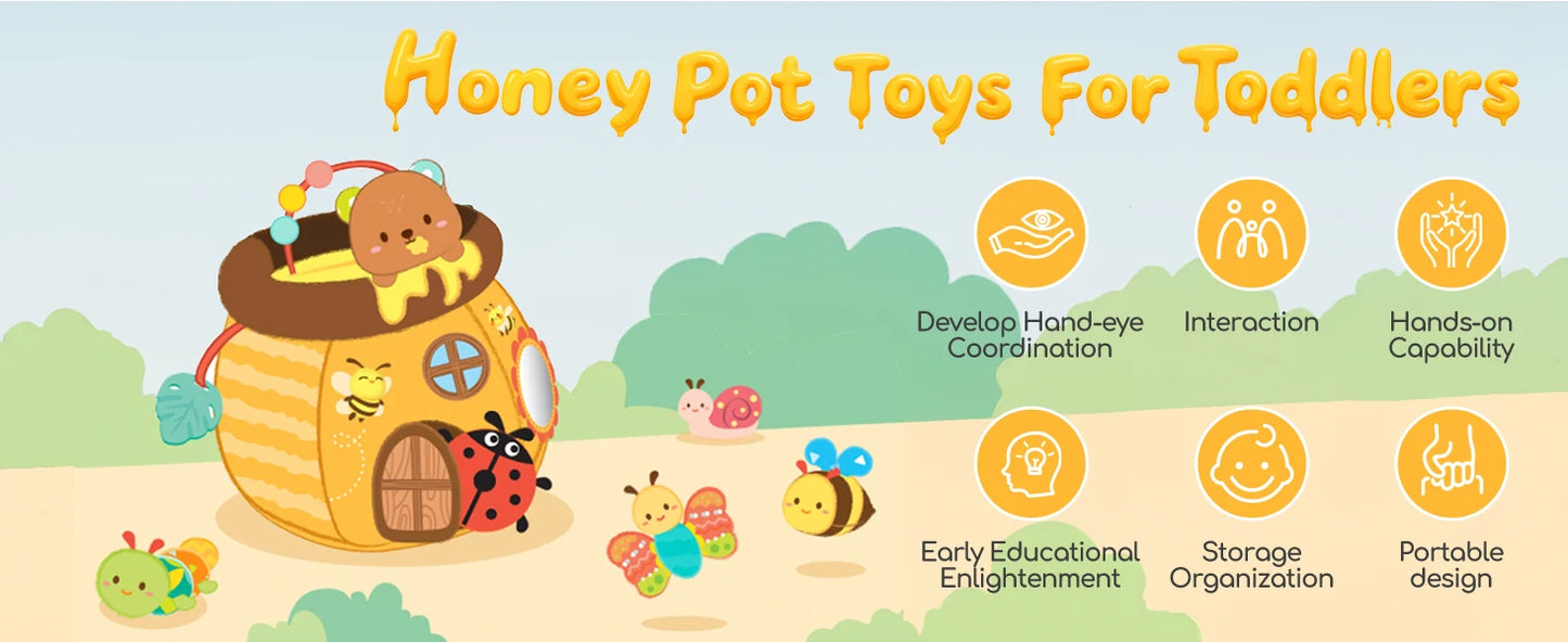 Plush Baby Beehive Toy with Stuffed Farm Animals | Sensory Fun
