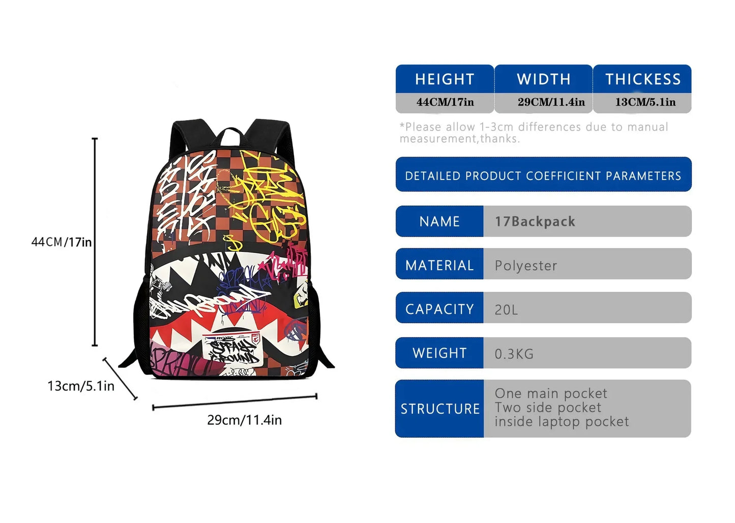 Trendy Kids Graffiti Backpack | Large Capacity Schoolbag for Students