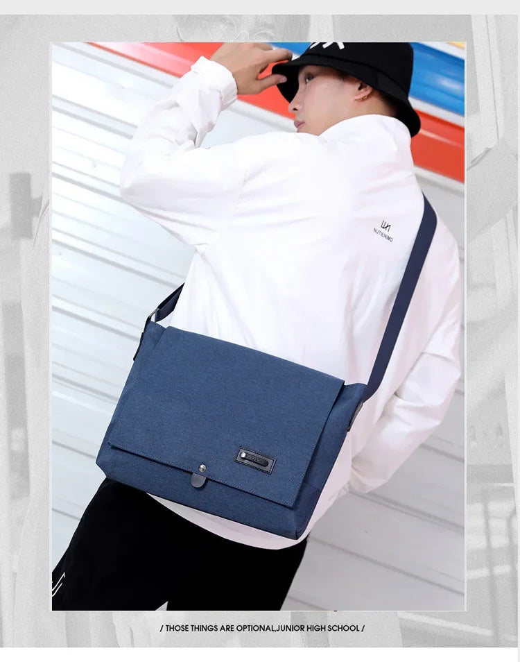 Bolso Bandolera de Lona para Hombre | Elegante Bolso de Mano para Negocios y Ocio