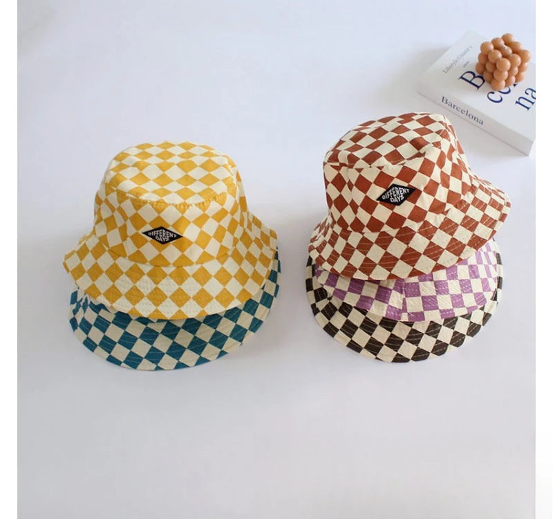 Checkerboard Pattern Kids Bucket Hat | Perfect Sun Protection