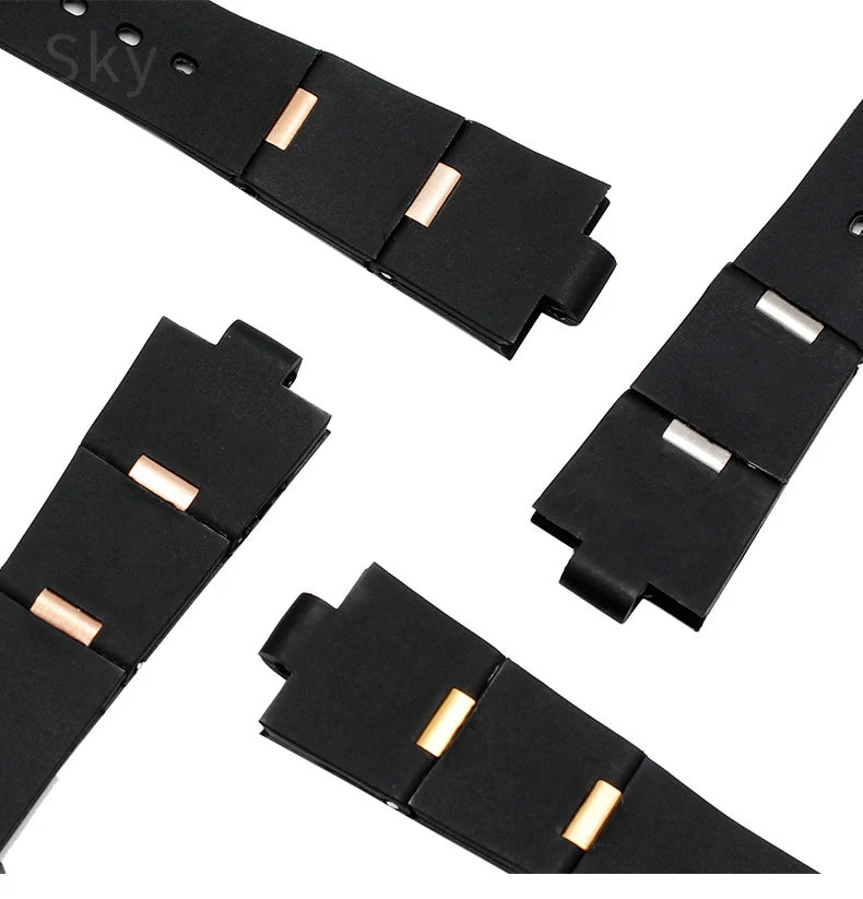Men's Black Rubber Replacement Watch Band Strap | Comfortable & Durable