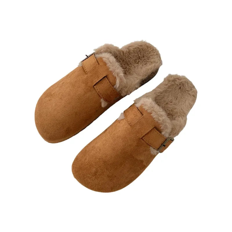 Cozy Winter Fur Clogs Slippers for Women | Plush Indoor/Outdoor