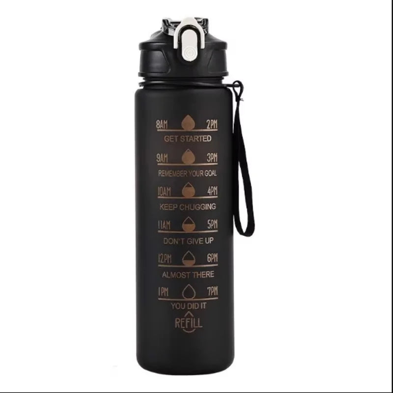 Leak-Proof Sports Water Bottle with Time-Tracking Straw | Outdoor Hydration