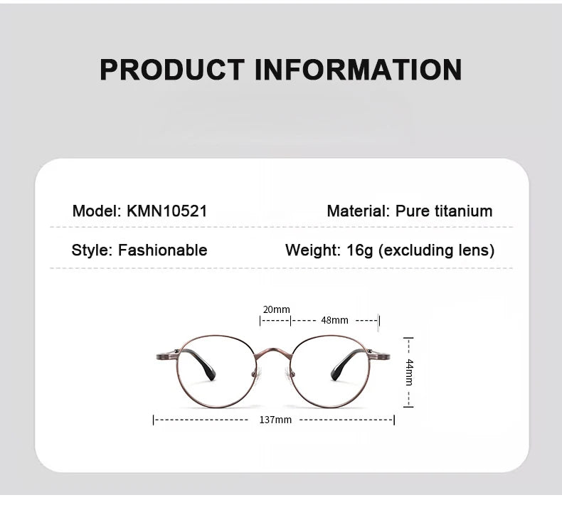 Stylish Adjustable Titanium Eyeglasses | Unisex Vintage Frames