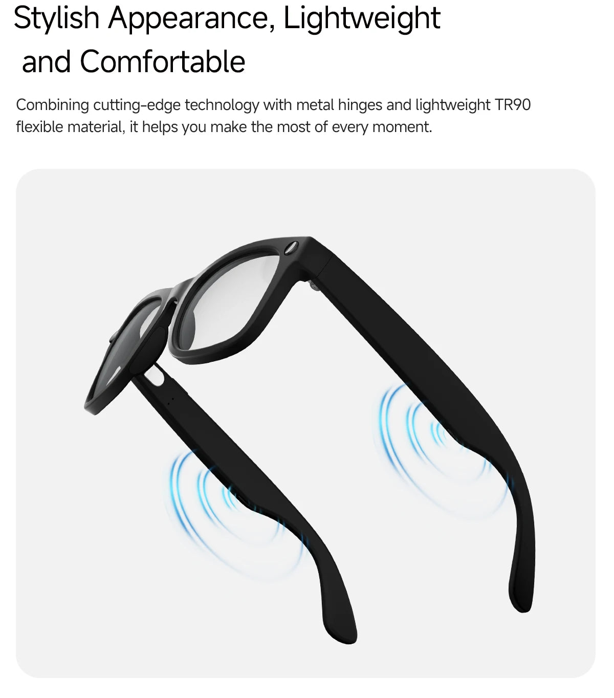 AI Smart Glasses with Real-time Translation and 800W Camera