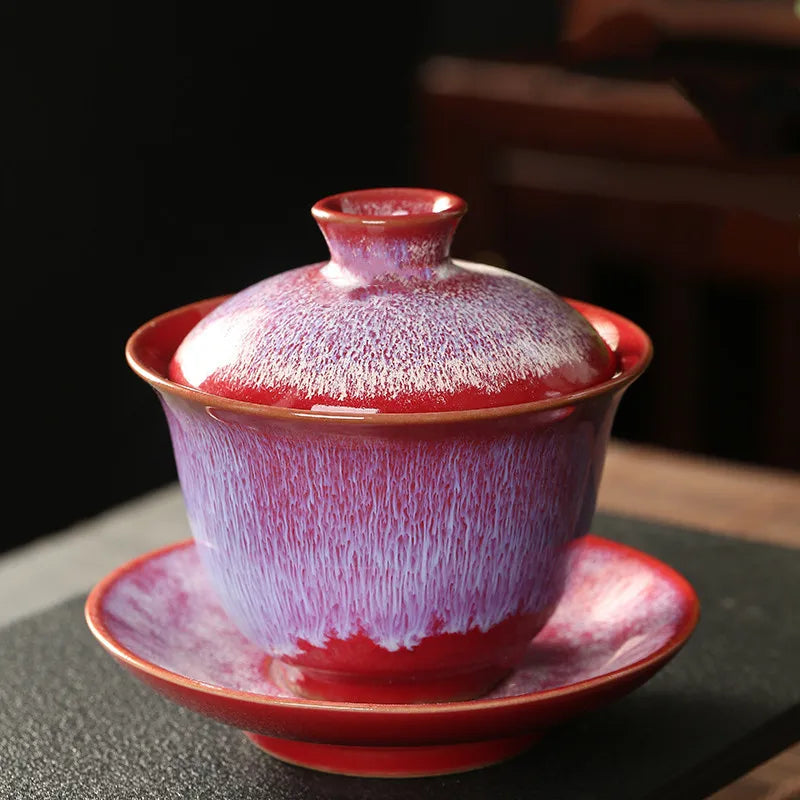 Elegante Juego de Té Kungfu Gaiwan de Cerámica Vintage | Perfecto para Ceremonia