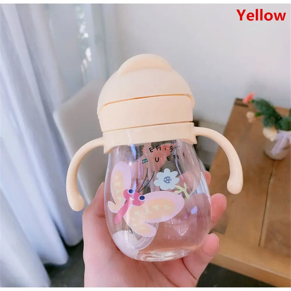 250ML Cartoon Pattern Child Drinking Bottle with Straw