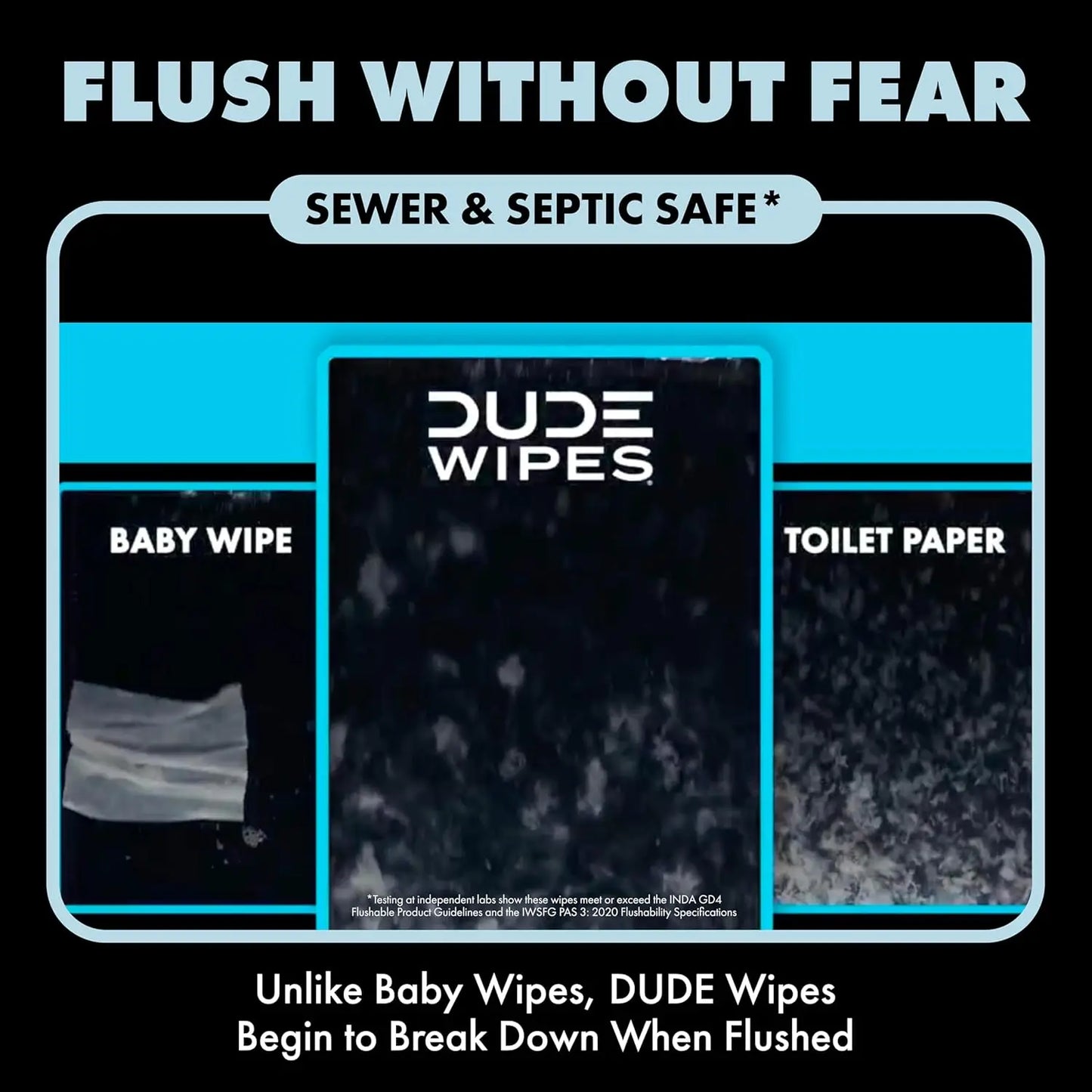 Fragrance Free Hemorrhoid Flushable Wipes - 48 Count - Extra Large, Medicated with Witch Hazel, Septic Safe