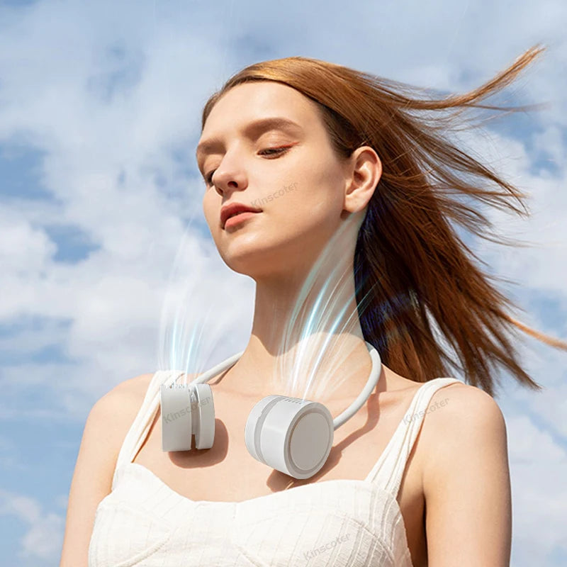 Portable Bladeless Neck Fan | USB Rechargeable Mini Air Cooler