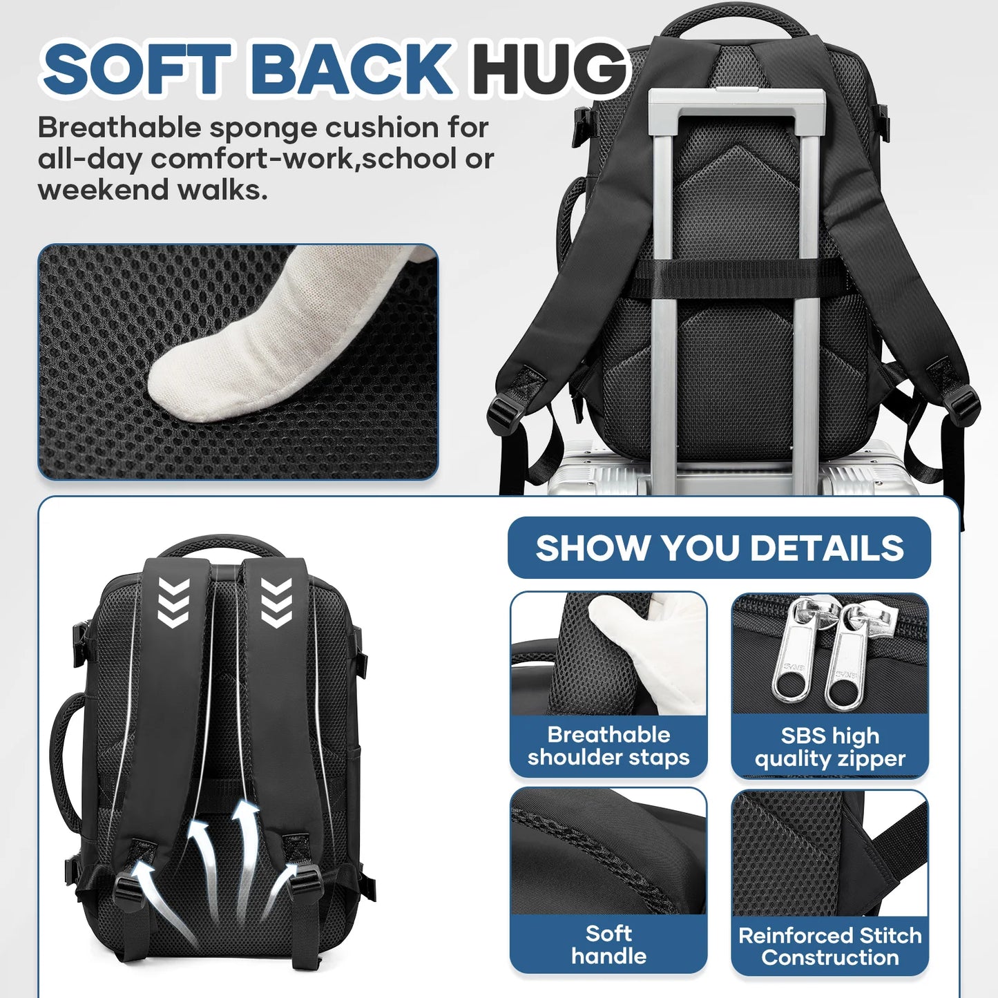Under Seat Travel Backpack | Convenient Airplane Carry-On Bag