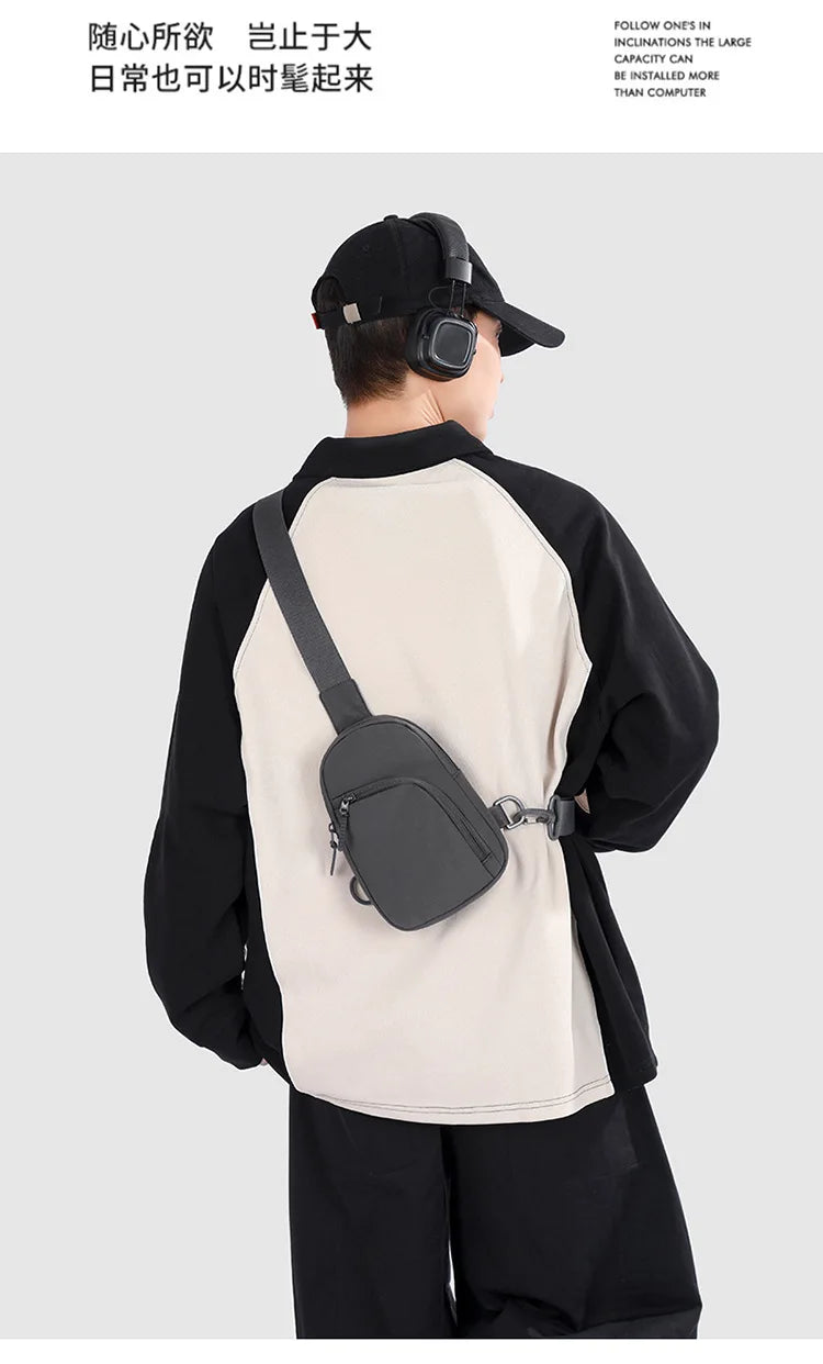 Waterproof PU Leather Sling Bag | Versatile Unisex Chest Bag