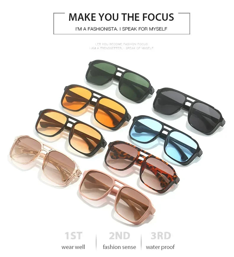 Classic Steampunk Style Sunglasses | Retro Square Sunglasses