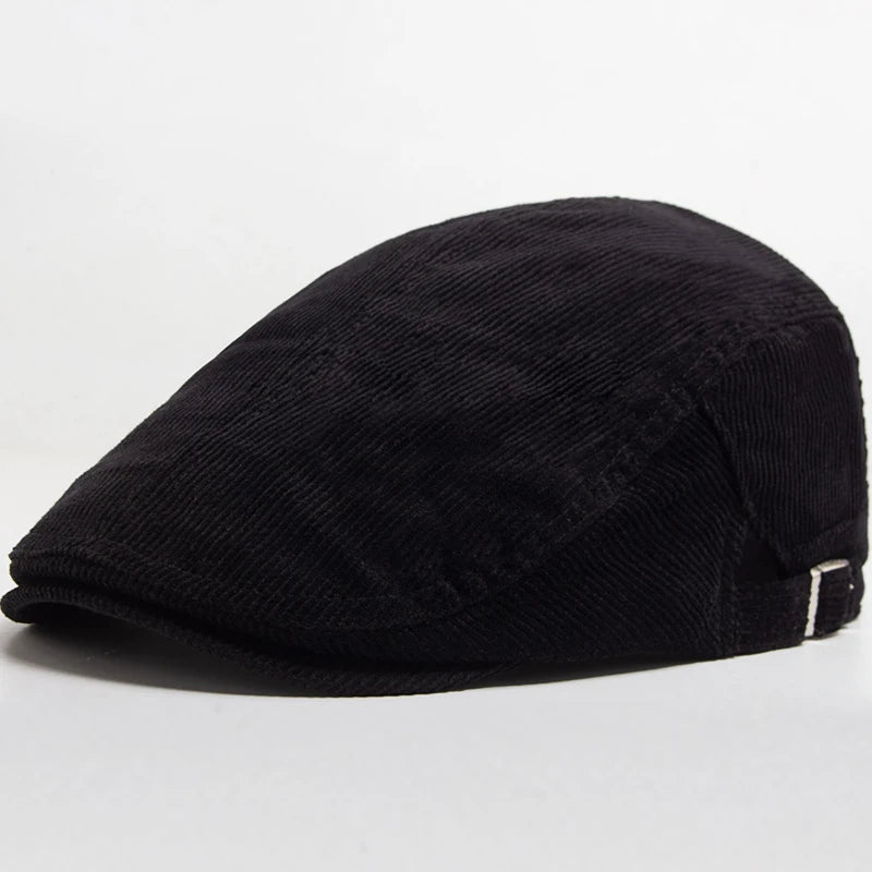 Unisex Corduroy Beret Hat | Vintage Newsboy Cap for All Seasons