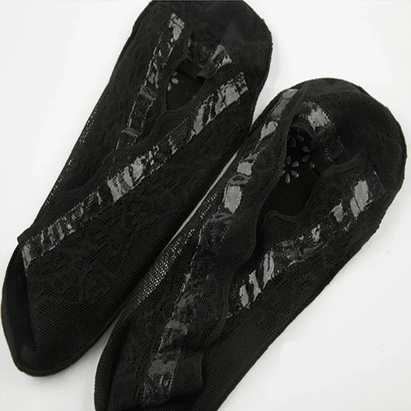 Women's Lace Invisible Summer Socks | No-Show Ankle Set