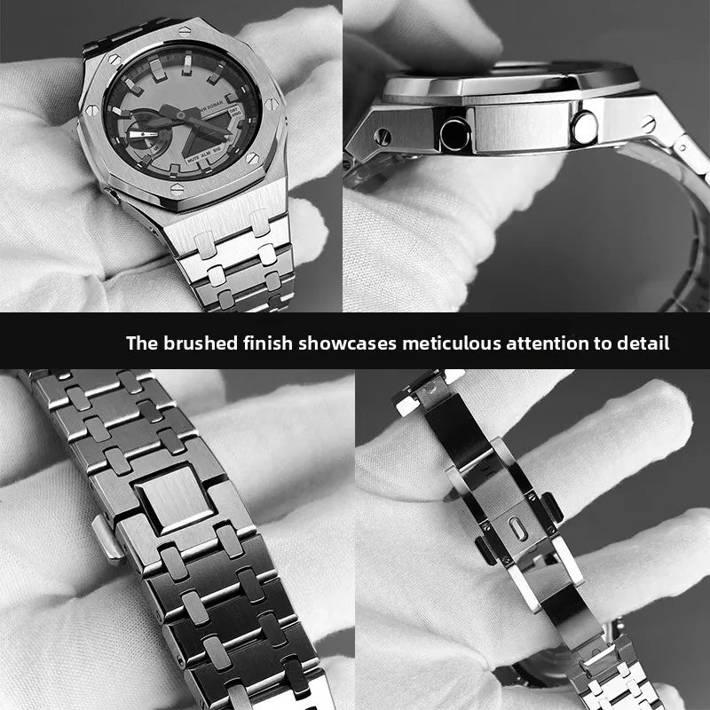 Stainless Steel Watch Case & Strap Replacement Kit | Modern Look