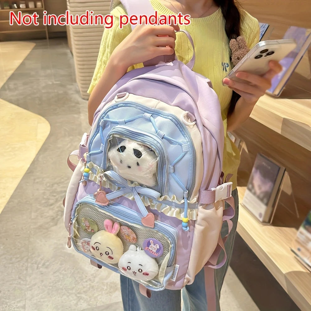 Cute Lightweight Women's Two-Piece Backpack Set for School