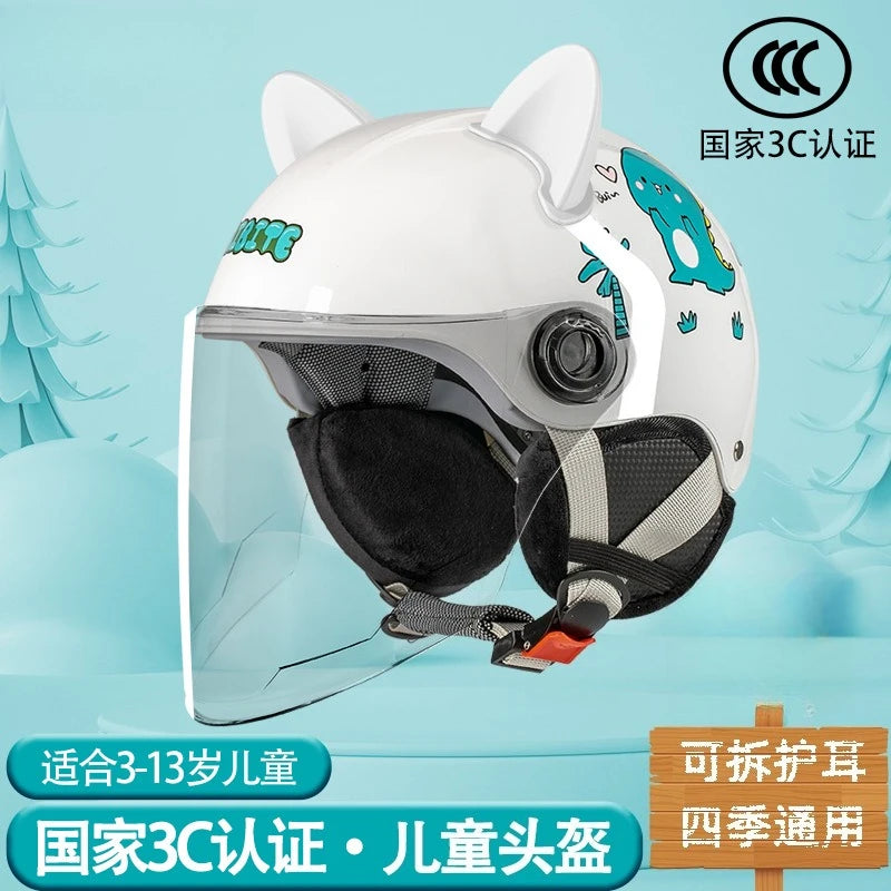 Casco ligero de media carcasa para niños con protección auditiva desmontable