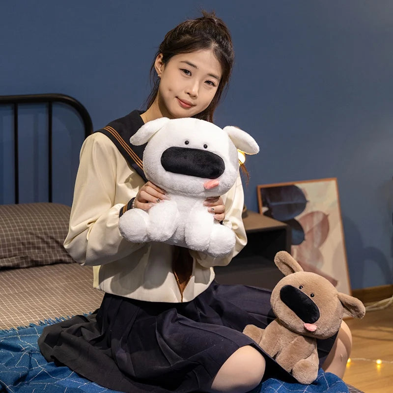 Big Nose Puppy Plush Toy Sitting Dog Stuffed Animal Cute Cartoon Birthday Gift