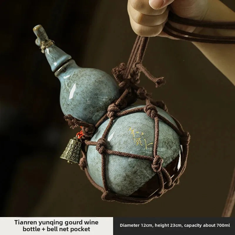 Portable Ancient Style Wine Gourd Set | Eco-Friendly Wine Tool