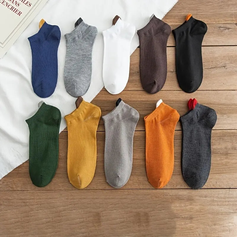 10 Pairs Men’s Cotton Short Socks | Breathable Low-Cut Ankle Socks