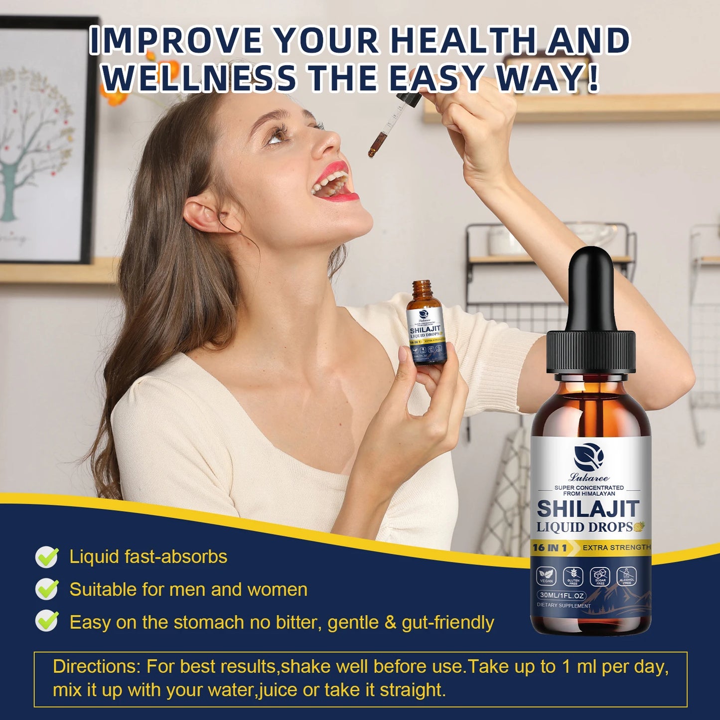 Shilajit Drops with 85+ Trace Minerals for Immunity & Digestion