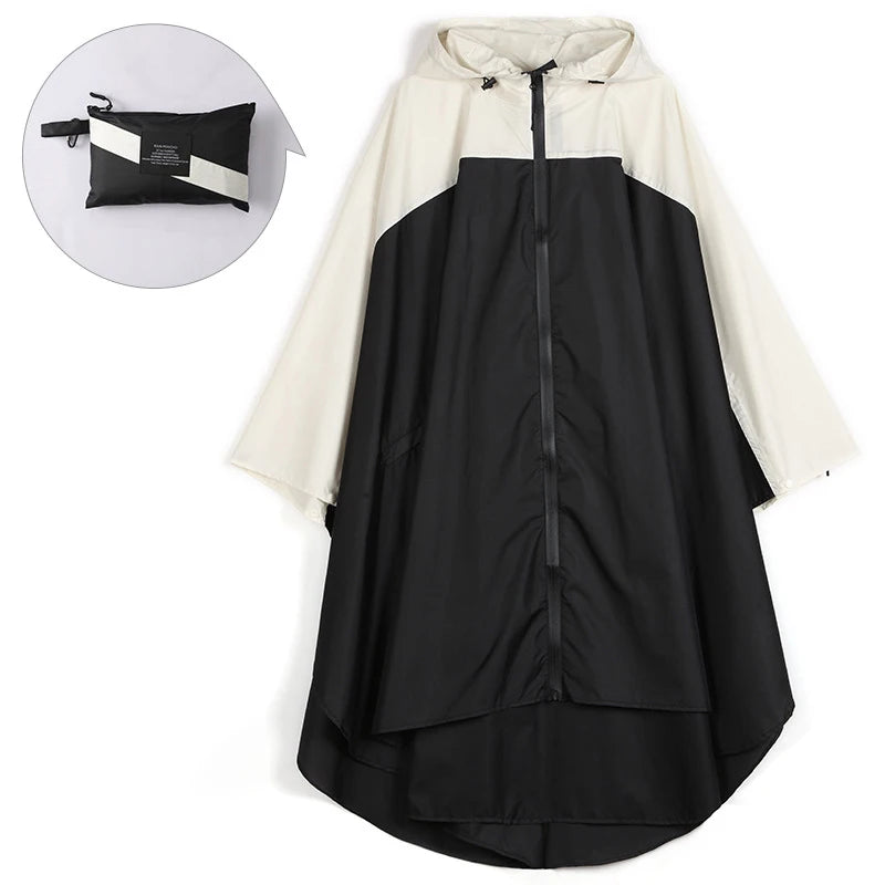 Plus-Size Lightweight Color-Blocked Raincoat | Ideal for Outdoors
