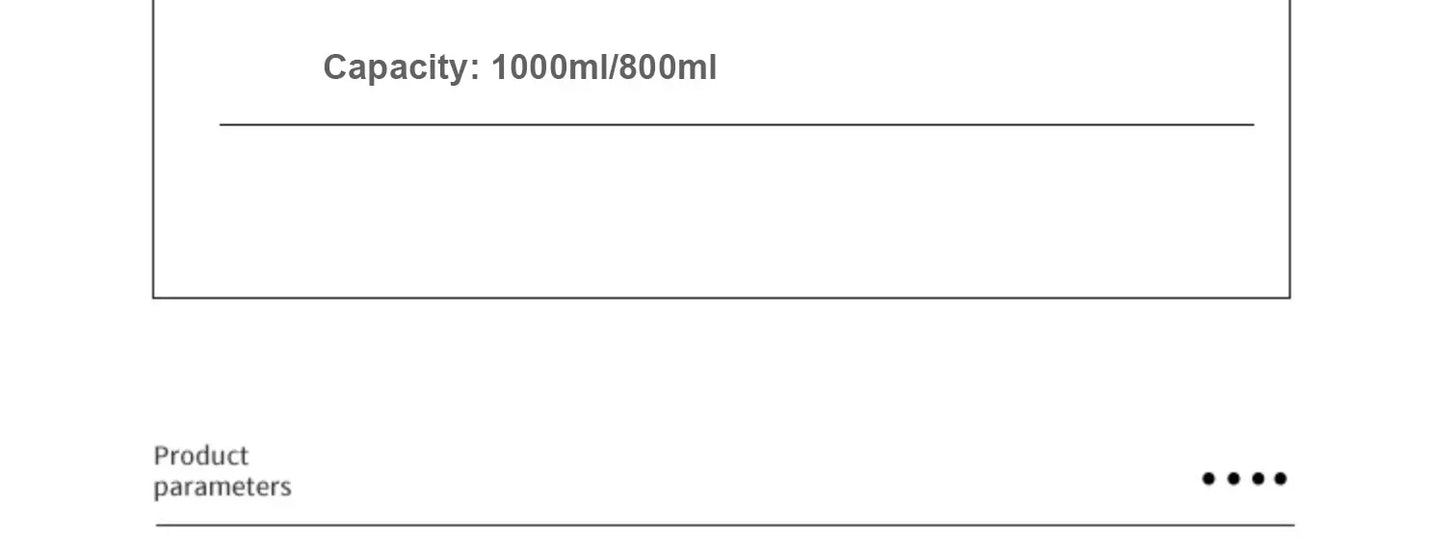Large Capacity Glass Water Bottle with Time Marker | 1000ml