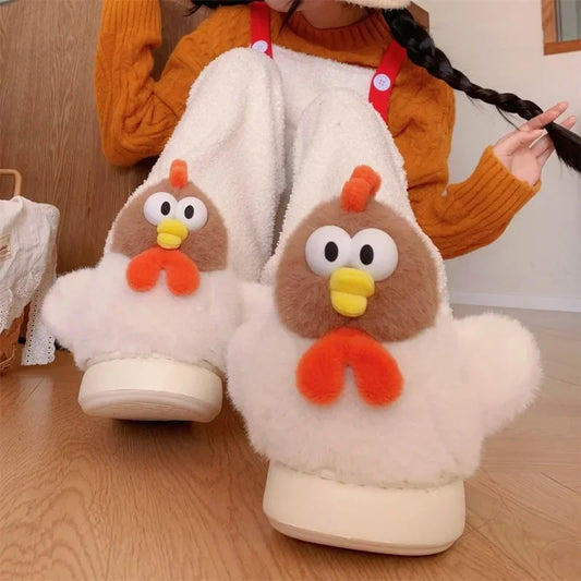 Women's Cute Chick Plush Slippers | Fluffy Warm Winter Shoes