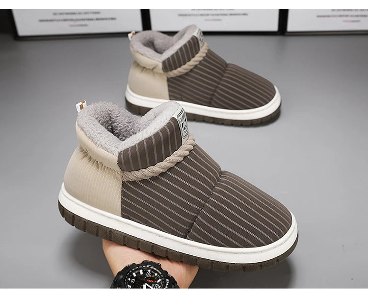 Men's Warm Plush Snow Boots | Cozy Mid-Calf Ankle Winter Shoes