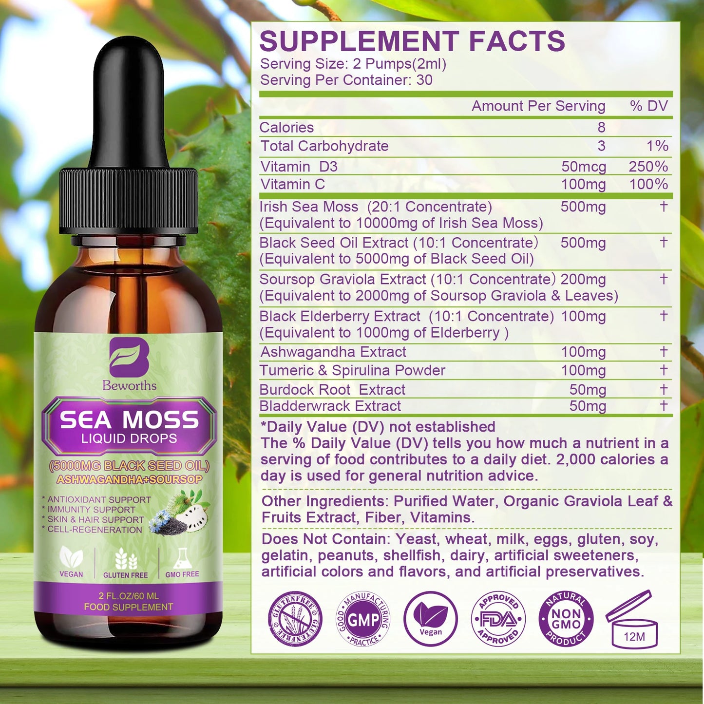 60ML Sea Moss Extract | Boost Immunity & Promote Digestion