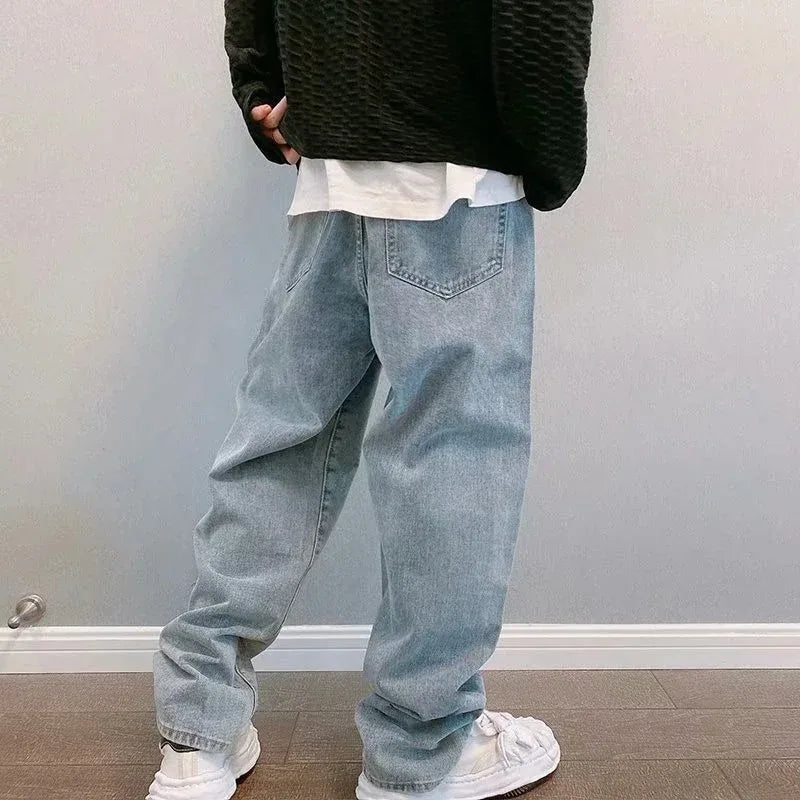 Men's Casual Wide Leg Jeans | Trendy Streetwear Denim Pants