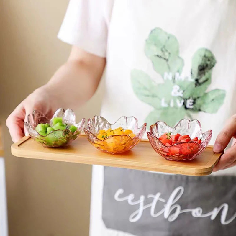 Elegant Cherry Blossoms Seasoning Plate | Nordic Glass Dish