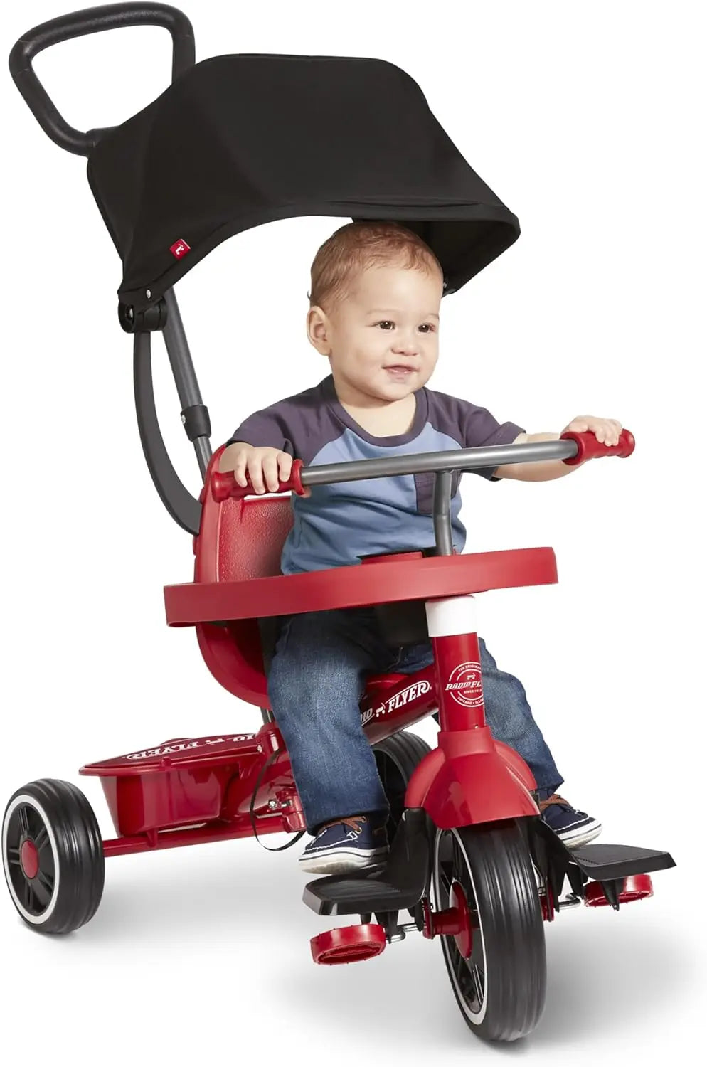 4-in-1 Toddler Tricycle with Canopy and Adjustable Features