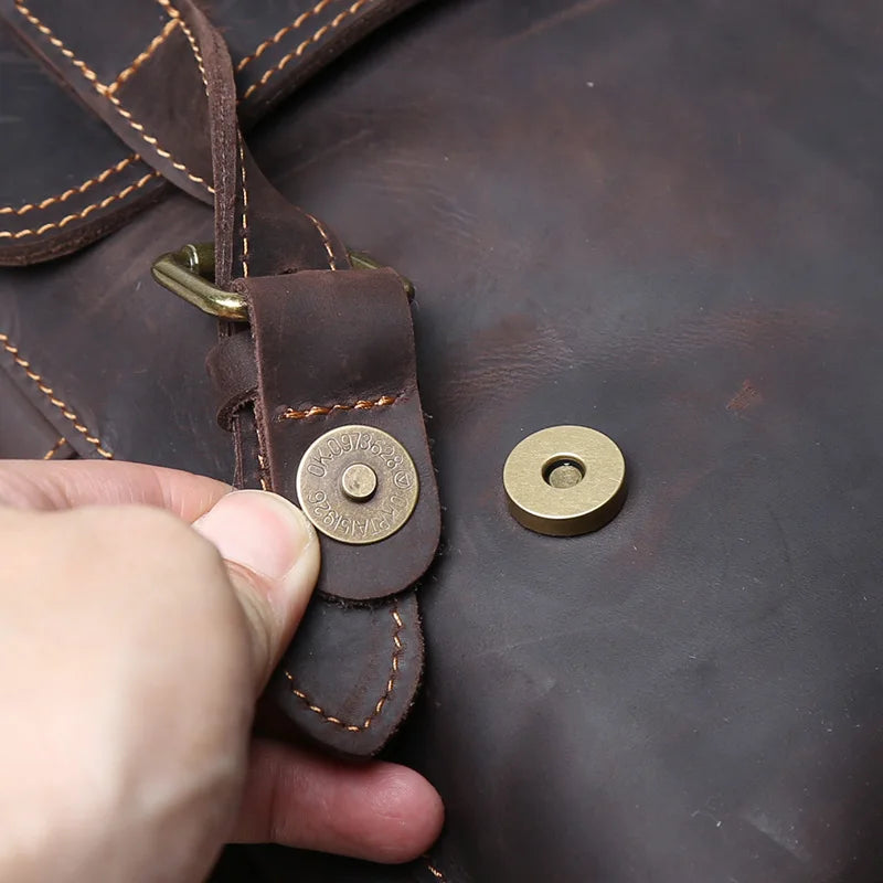Retro Leather Backpack | Large Capacity Men’s & Women’s Travel Bag