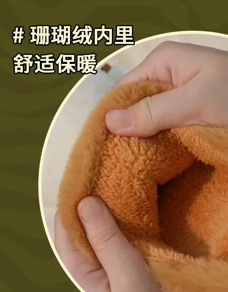 Cute Cartoon Tiger Paw Plush Slippers | Warm Indoor Slides for Cozy Comfort