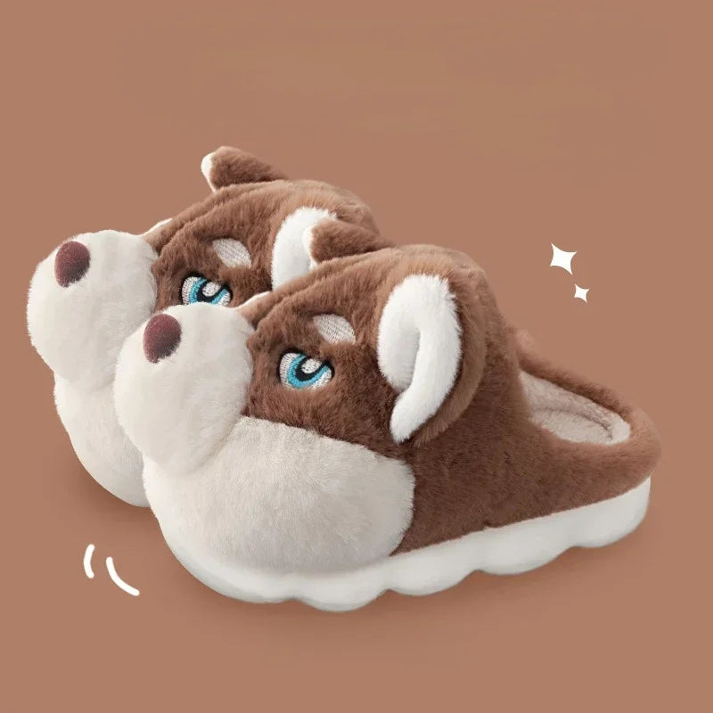Men's Plush Cotton Slippers | Cozy Anti-Slip Indoor Shoes
