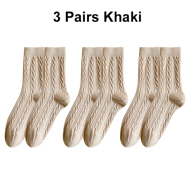 Women's Warm Cashmere Wool Socks | Cozy Mid-Calf Thermal Socks