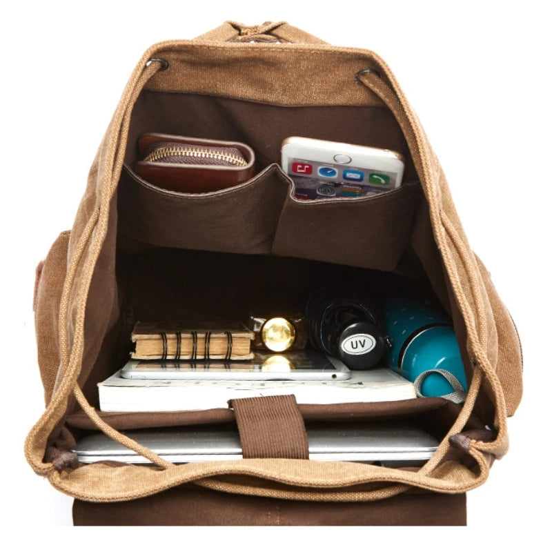 Vintage Canvas Backpack | Spacious Hiking & Travel Bag