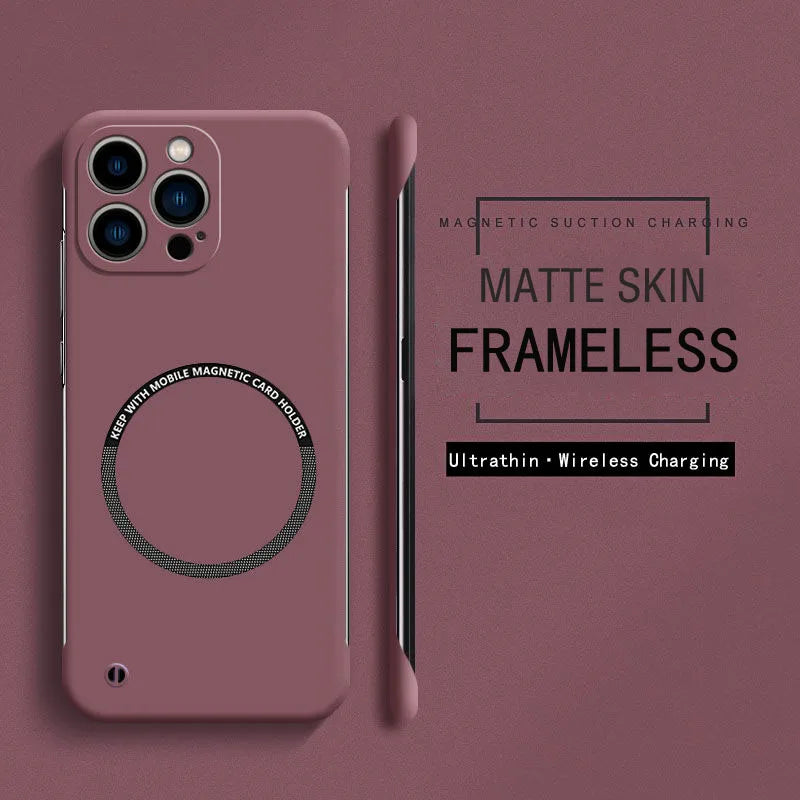 Ultra Slim Magnetic Case for iPhone | Frameless Matte Cover