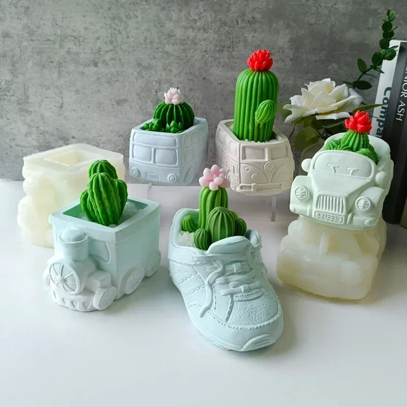 Creative Bus Flowerpot Mold for Unique Home Decor & Gardening