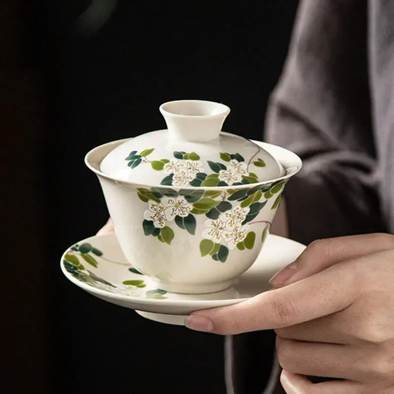 Elegante Gaiwan de Cerámica Gris | Juego de Té Kung Fu Perfecto