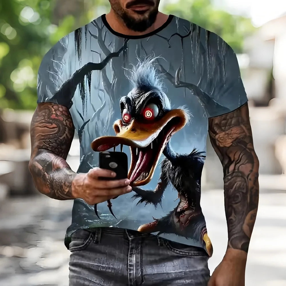 Funny Duck 3D Print Casual Tee | Breathable, Lightweight & Trendy