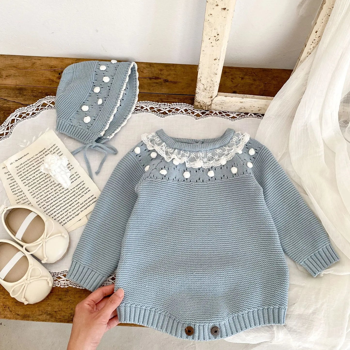 Warm Lace Baby Girl Romper | Cozy Infant Princess Jumpsuit