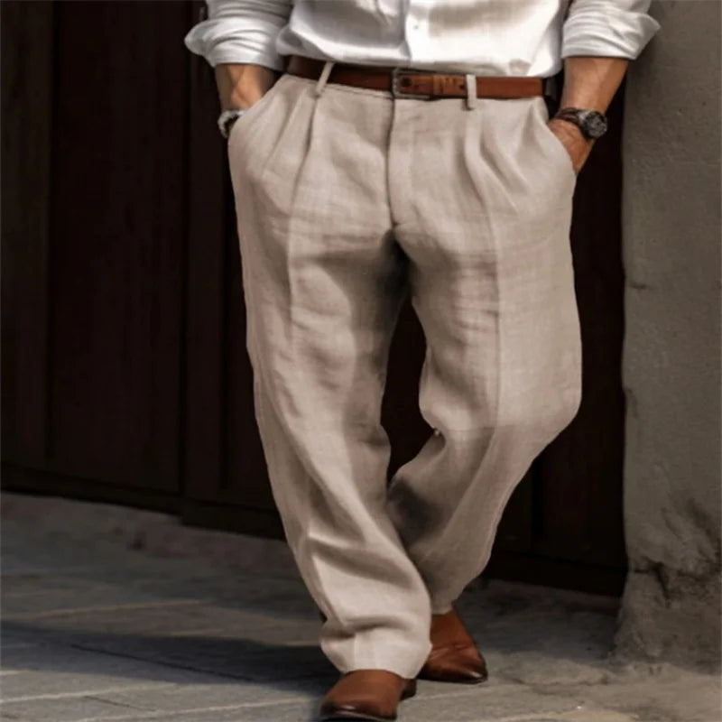 Men's Casual Linen Pants | Stylish Ankle-Length Comfort Trousers